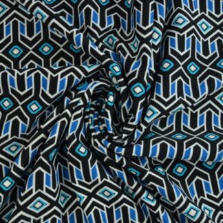 Lycra print - Black and blue art