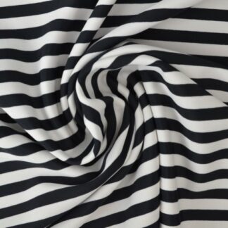 Lycra print - Black & white stripes