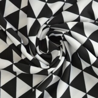 Lycra print - Black & white triangles