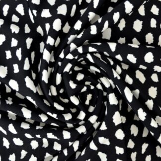 Lycra print - White spots on black
