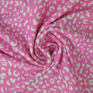 Lycra print - Animal spots on pink