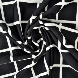 Lycra - Black & off-white squares